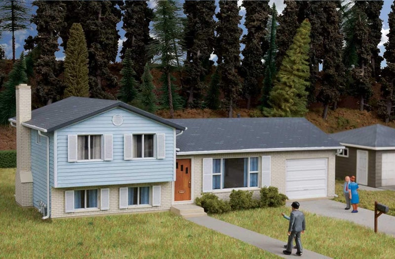 Walthers Cornerstone HO Scale Model Split-Level House, Multi-Colored - Image 1